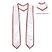 Erligo Graduation Honor Stole Classic End with Trim for Unisex Adult 72 Inches Long (White + Red Trim, 72 Inch)