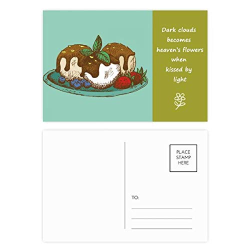 Cartes postales Merci 20pcs boule chocolat crème fraise multicolore