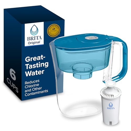 Brita Small 6 Cup Denali Water Filter Pitcher with 1 Brita Standard Filter, Made Without BPA, Transparent Teal by BRITA - Used condition - CA$24.77