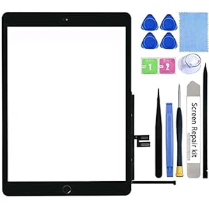 for iPad 7 7th Gen/8 8th Gen Screen Replacement Touch Digitizer Glass 10.2″ 2019/2020,for 7th 8th Generation A2197 A2198 A2200 A2270 A2428 A2429 A2430 Repair Kit with Home Button+Tools