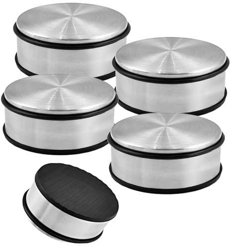 Türstopper Edelstahl massiv - Schwerer Türstopper Boden 1,2 Kg/Stk., Door Stopper im modernen Design versehen mit Gummiring zum Schutz der Türen (4er Set) Türstopper Edelstahl massiv - Schwerer Türstopper Boden 1,2 Kg/Stk., Door Stopper im modernen Design versehen mit Gummiring zum Schutz der Türen (4er Set)
