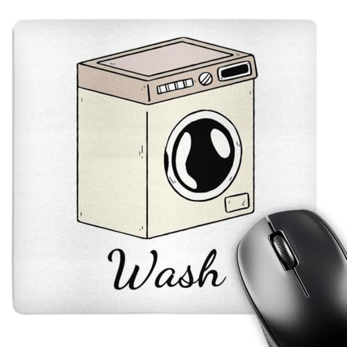 3dRose Image of Washing Machine with Text of Wash - Mouse Pads (mp-377425-1)