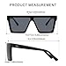aisswzber Square Oversized Sunglasses for Women and Men Fashion Flat Top Goggle Siamese Lens