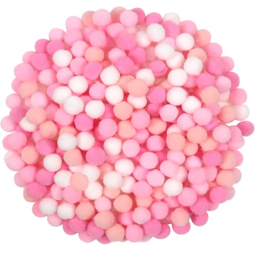 TOAOB 300pcs 10mm Pom Poms Pink Series Felt Balls Pompoms for DIY Crafts Decorations