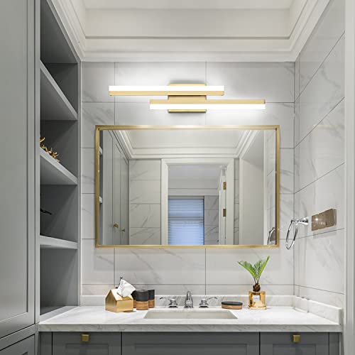 Image of PRESDE 24 Inch LED Vanity Light Brushed Gold Bathroom Light Fixtures Over Mirror Modern Bath Lighting Bar 5CCT