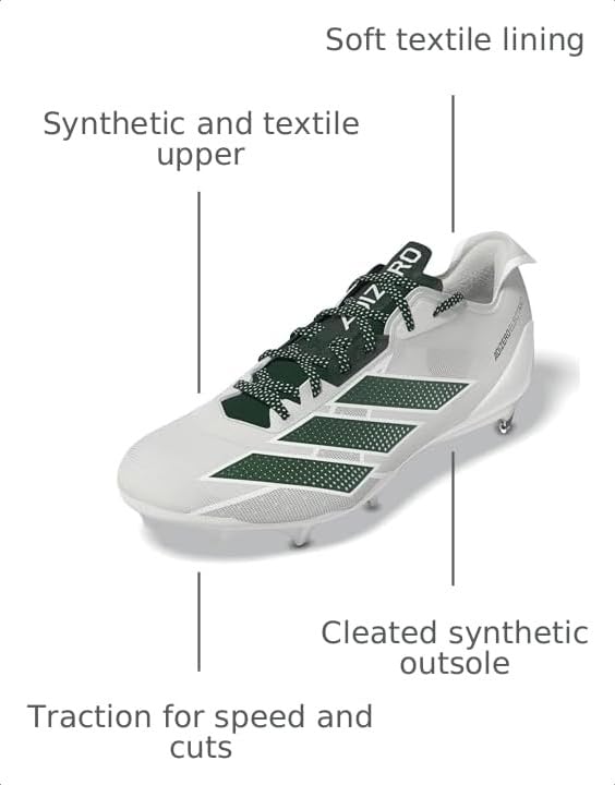 Image of adidas Mens Adizero Electric Football Sneakers Shoes - White