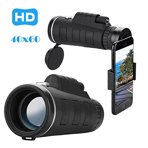 Monocular Telescope Set, Hd 40X60 Telescope With Smartphone Tripod & Clip, Low Night Vision Waterproof Zoom Telescope With Compass, For Indoor Outdoor Traveler Exploer Hiking Observe Tool #TOP3