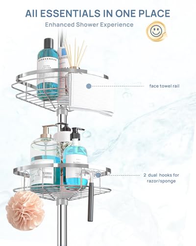 Seirione Rustproof Shower Corner Caddy Organizer For Bathroom thumb #6