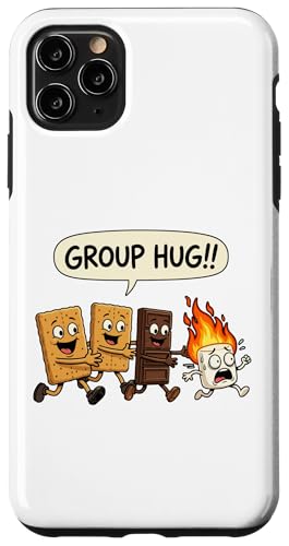 Funny Smores Group Hug Marshmallow on Fire �L�����v �L�����v �X�}�z�P�[�X iPhone 11 Pro Max �p