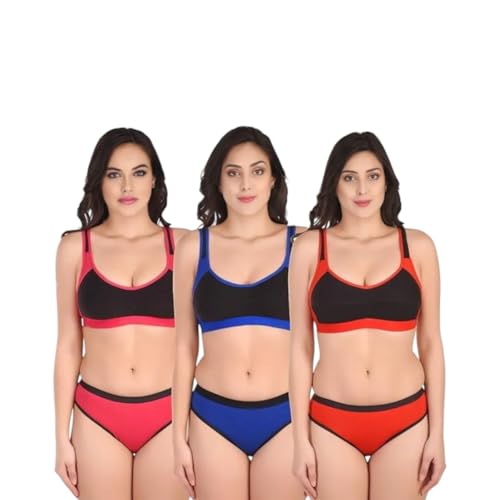 Image of Sports Bra Panty Set for Women, Combo Pack of 1 | Lingerie Set for Women