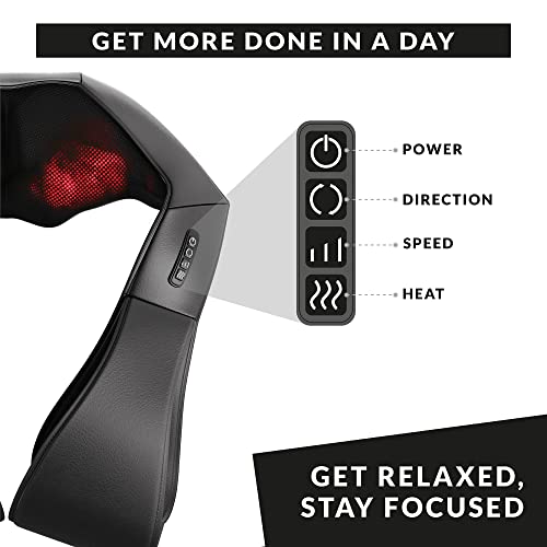 Avora Wellness, With Heat - 3D Neck And Shoulder Massager - Electric Shiatsu Neck Shoulder Massager For Pain Relief - Kneading #TOP4