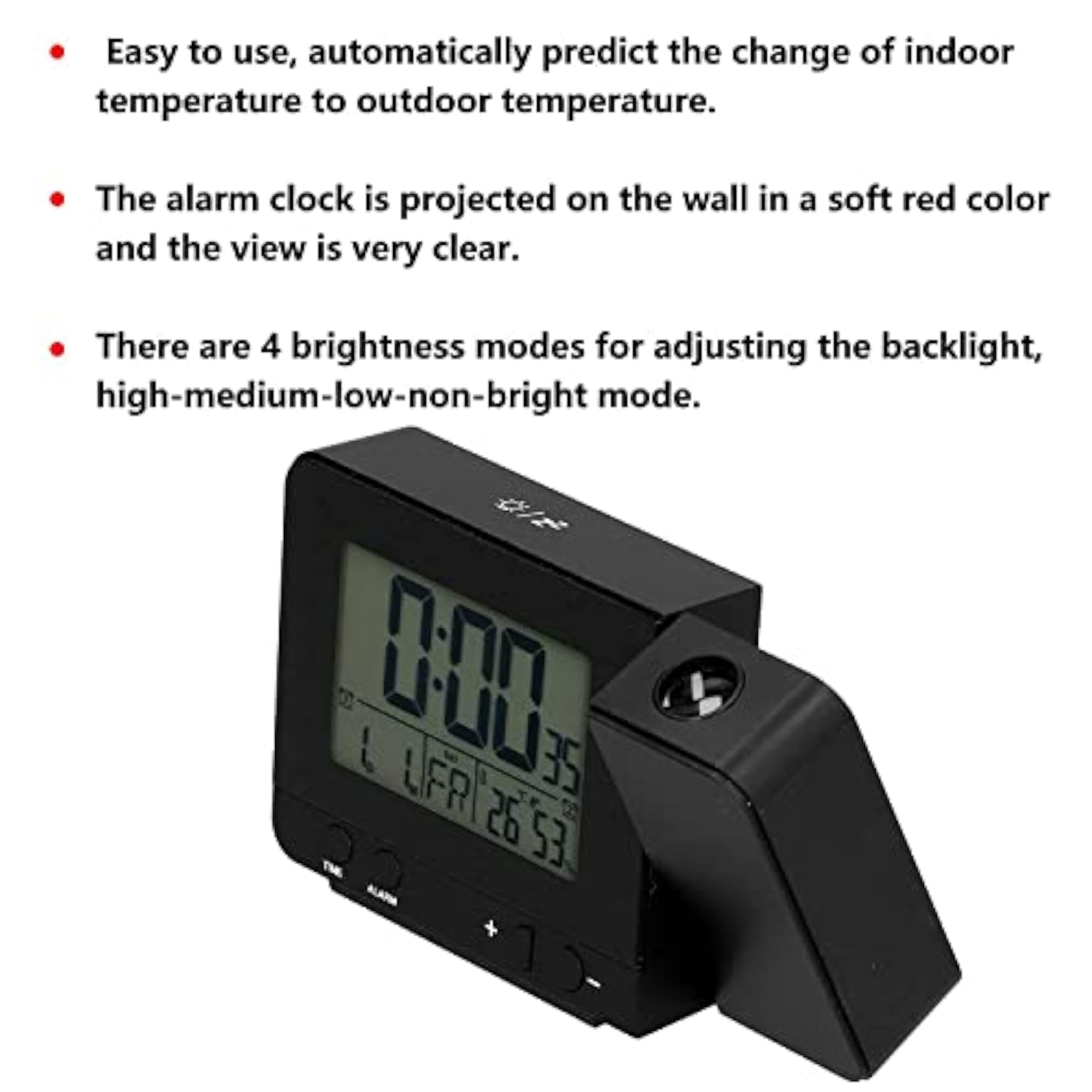 Set of 2 Projection Clocks, Multifunctional USB Clock