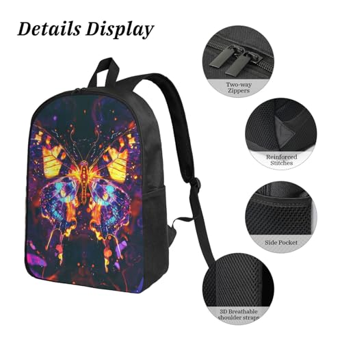 Butterfly Backpacks 3 Pcs Multifunction High capacity Travel Backpack with Fun Graphic Cartoon Print for Camping Touring4