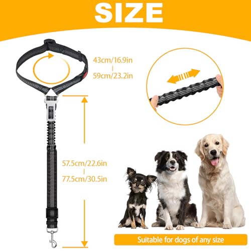 2-Pack Headrest-Mounted Dog Seatbelt