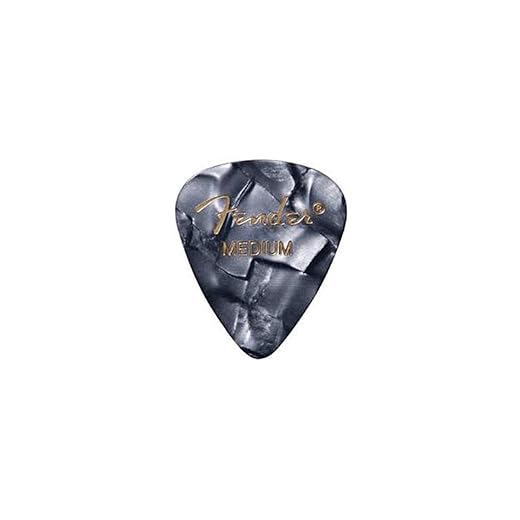 Fender Premium Celluloid Guitar Picks 351 Shape, Guitar Accessories, Black Moto, Medium, 12-Pack