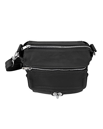 Roma Leathers Cross Body Concealment Purse - Premium Cowhide Leather Handbag - Multiple Pockets - Wire Reinforced Detachable Shoulder Strap - YKK Lockable Zipper - Designed in U.S.A. - Dual Gun Entry4