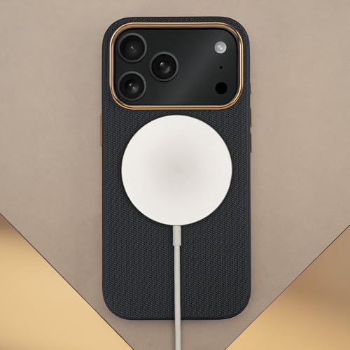 Étui tissé pour iPhone 17 Pro coque fine compatible MagSafe noir