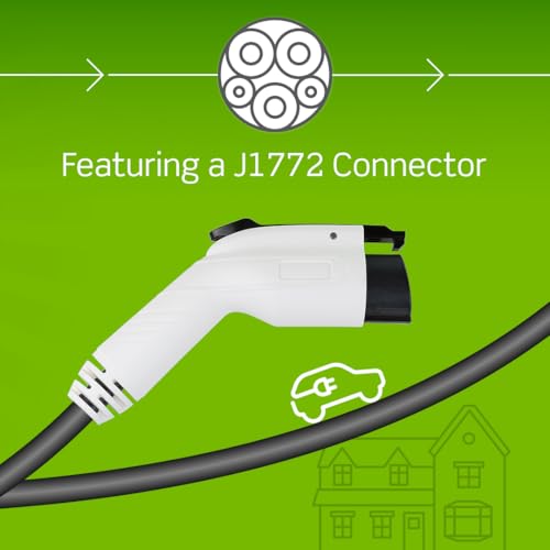 Image of Leviton Level 2 Smart EV Charger with Wi-Fi, 40 Amp, 9.6kW Output, 25' Cable, NEMA 14-50P, Indoor /Outdoor Plug-In EV Charging Station, My Leviton Compatibility, EV40P EVSE, White-Black