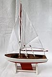 segelyacht modellbau ferngesteuert kurzzeitig schwimmfähig dekoundmeer Kleine Segelyacht schwimmfähig ca. 30 x 19 x 6 cm Holz mit Metallkiel