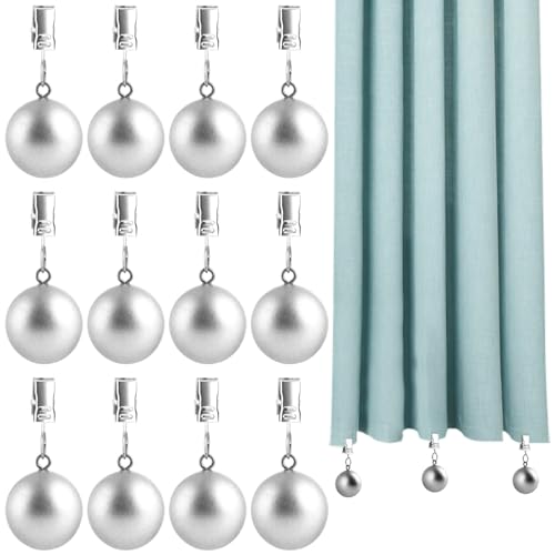 12 pesi per tovaglia in resina con morsetti in metallo a clip, colore argento, per tende da esterno e bandiere