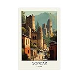 QZFNCOYU Gondar Äthiopien Poster Kunst Leinwand Poster 