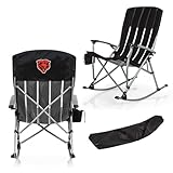 Picnic TIME NFL Chicago Bears Outdoor Rocking Camp Chair, XL Heavy Duty Camping Chair for Adults, (Black)
