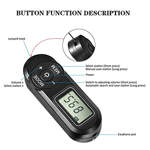 Image of Personal Portable FM Radio with Digital Tuning LCD Display, SWDSTP Mini Pocket Radio with Headphones and Belt Clip for Walking Jogging, Upgrade Volume Control