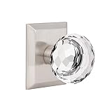 Orger Interior Dummy Door Knob Without Lock, Inactive Round Crystal Door Knob for Bifold/French Door