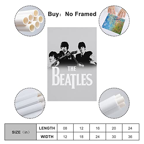 Poster décoratif sur toile The Beatles en noir et blanc – Impression d’art moderne pour chambre à coucher – 40 x 60 cm - Les Beatles, Paul McCartney, John Lennon, RIngo Starr, George Harrison Poster décoratif sur toile The Beatles en noir et blanc - Impression d'art moderne pour chambre à coucher - 40 x 60 cm – Image 3