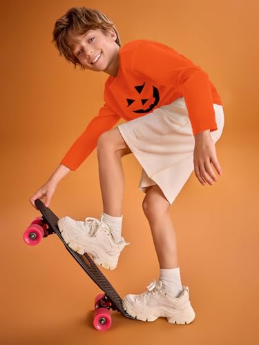 Image of Haloumoning Kids Boys Long Sleeve Crewneck T-Shirts Tee Tops 5-14 Years