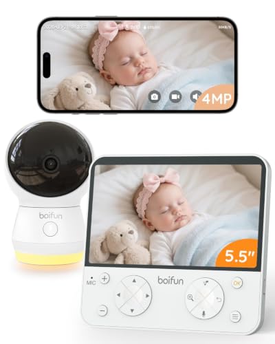 BOIFUN 5.5" Camara Vigilancia Bebe WiFi con App, 2.5K / 4MP, IA Inteligente