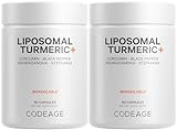 Codeage Organic Turmeric Supplement - 95% Curcumin Extract Pills - Liposomal Fermented Botanical Blend Black Pepper, Ashwagandha, Ginger, Stephania, Boswelia, Cumin, Digestive Bitters - 2 Pack