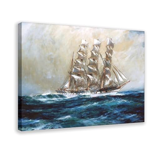 Impression sur toile Spurling du voilier British Ross-shire avec cadre en bois