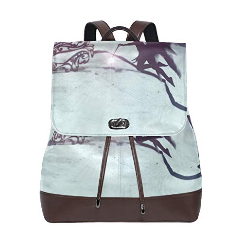 Mochila de piel sintética para mujer, diseño de elfos de hadas