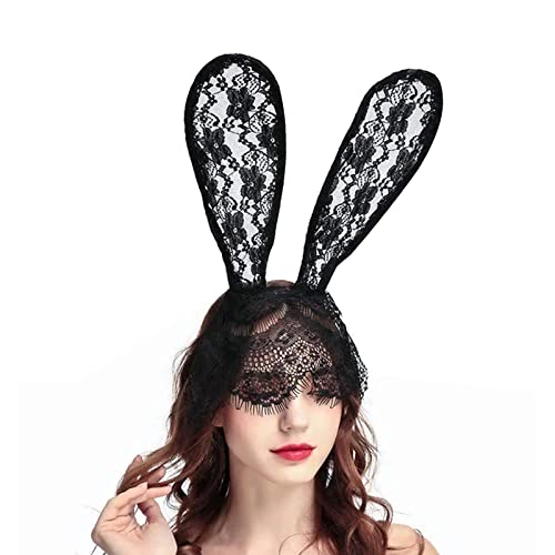 Black Bunny Ears Lace Bunny Ears Masquerade Mask for Women Sexy, Bunny Mask Sexy Bunny Ears Sexy Christmas Costumes for Women, bunny accessories for Christmas&Nightclubs&MasqueradeÂ (1 pack)