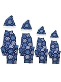 Mad Dog Concepts Matching Christmas Pajamas Pants for Family Set of Pajama Bottom and Santa Hat, Medium, Standard, Christmas Blue