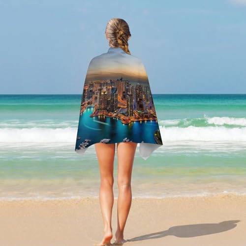 Serviette de plage super absorbante et compacte Dubaï Marina 130x80cm