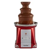 VonShef Retro Electric Chocolate Fountain Machine - 3 Tier Chocolate Fondue Maker with Quiet Motor for Dessert/Dipping for Parties, Weddings
