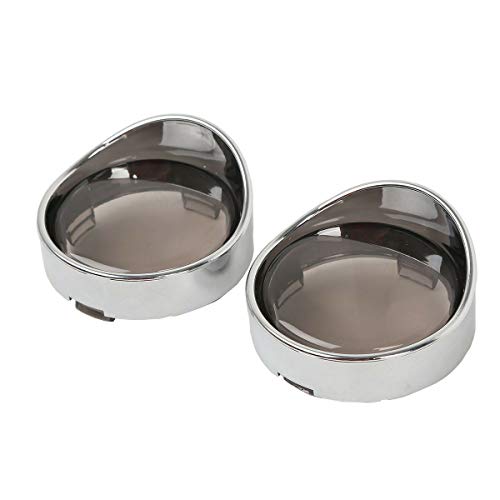 TCT-MOTORPARTS Visor-Style Turn Signal Bezels + Smoke Lens Fit For Harley Dyna Street Bob FXDB