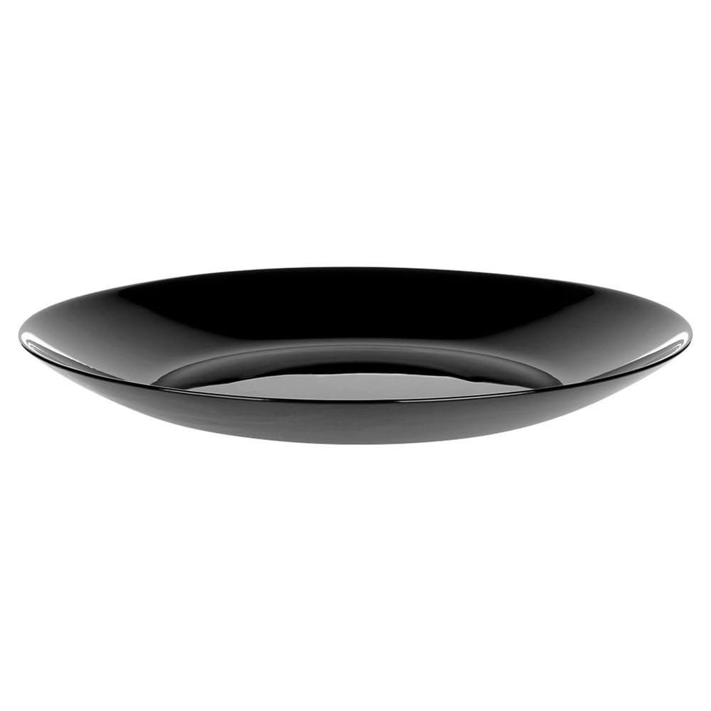 Vilde Lot de 6 assiettes plates en verre noir 25,5 cm | Assiettes, vaisselle