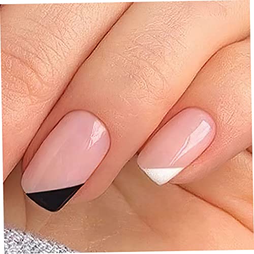 Beavorty 1 Conjunto De Pontas De Unhas Francesas Unhas Postiças Decorativas Unhas Postiças Destacáve