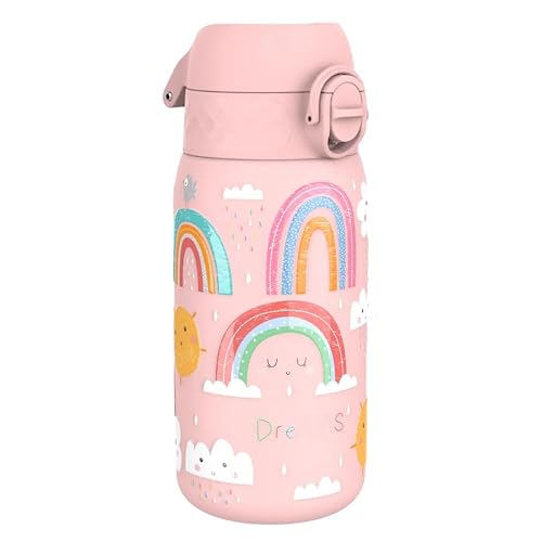 ion8 Insulated Stainless Steel Water Bottle, 320 ml, Leak-Proof, One-Handed Opening, Secure Locking, Dishwasher Safe, Flip Lid, Carry Handle, Easy to Clean, Durable & Scratch Resistant, Rainbows
