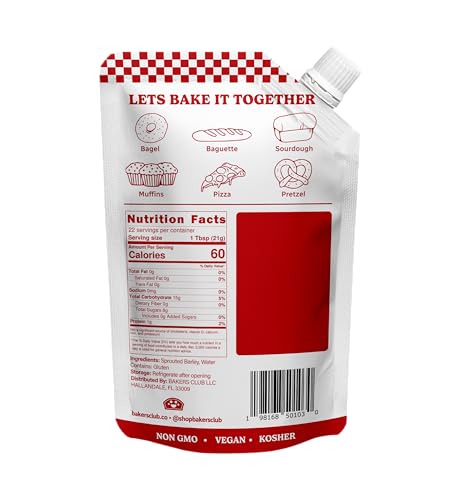 Image of Bakers Club Barley Malt Syrup 16oz - Authentic Malty Flavor for Bagels, Pretzels, Bread & Baked Goods - Enhances Crust, Color & Sweetness - Non-GMO, Traditional Malted Barley Syrup - Made in USA