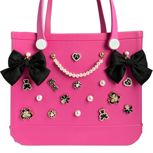 Image of Charms for Bogg Bag,Pearls,Butterfly Flowers and Chain for Bogg Bag Accessories Charms(20 pcs)