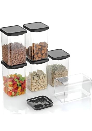 Image of Airtight BPA-Free Plastic Kitchen Storage Containers, 1100 ML, Pack of 6