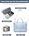 Travel Overnight Bag Weekender Bags- Duffle Bags Women with Shoe Compartment Carry on Overnight Bag with Toiletry Gym Duffel with Wet Pocket Hospital Bags Light Blue