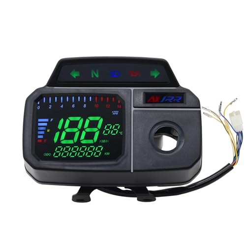 KAOLALI Digital Speedometer for Motorcycles, Multi-Function LCD Motorcycle Speedometer Tachometer Cluster Gauge Assembly with RPM AX 100 100cc Oil Level Meter Fit for Suzuki Ax100 Max100