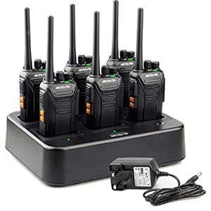Retevis RT27 Walkie Talkie, Walkie Talkies with 6 Way Charger, PMR446 License-free, 16 Channels, VOX, Two Way Radio for…