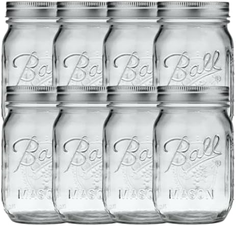 Ball Regular Mouth Glass Mason Jars with Lids and Bands, Used for...
