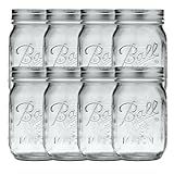 Ball Regular Mouth Pint (16 oz.) Mason Jars with Lids and Bands, for Canning or Drinkware, 8 Count